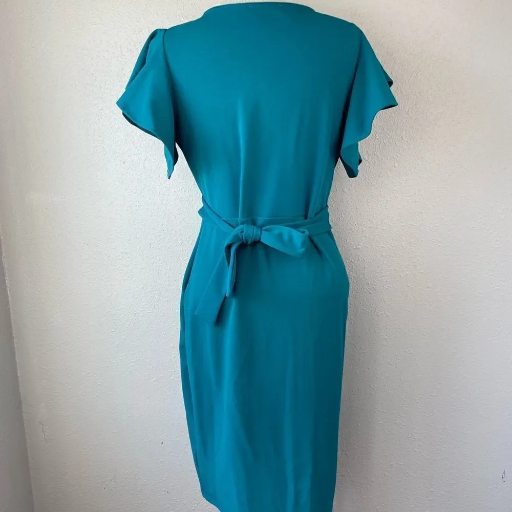 OTEN Blue Midi Dress Size L EUC - Picture 4 of 7